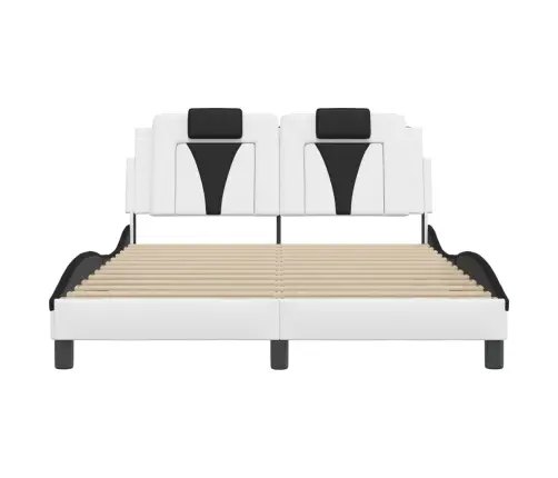 Voodiraam Viana Ilma Madratsita, Valge Ja Must, 140X190 cm Kunstnahk