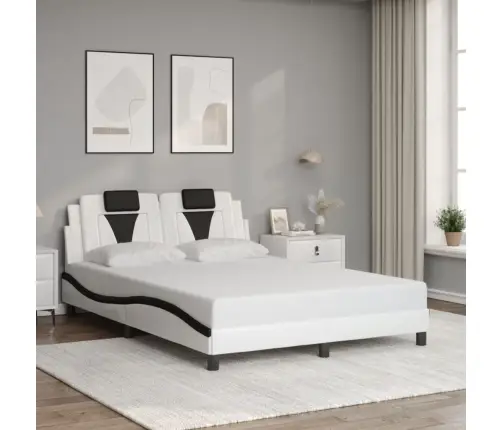 Voodiraam Viana Ilma Madratsita, Valge Ja Must, 140X190 cm Kunstnahk