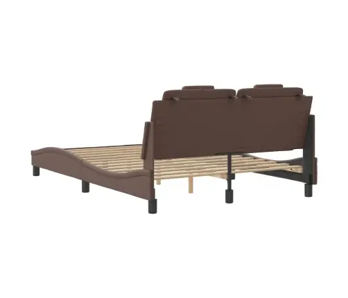 Lovos Rėmas, Viana, Be Čiužinio, Rudos, 140X200cm Dirbtinė Oda
