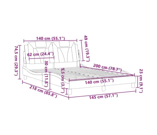 Lovos Rėmas, Viana, Be Čiužinio, Kapučino, 140X200cm Dirbtinė Oda