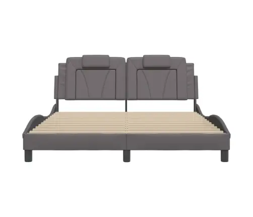 Lovos Rėmas, Viana, Be Čiužinio, Pilkos, 160X200cm Dirbtinė Oda