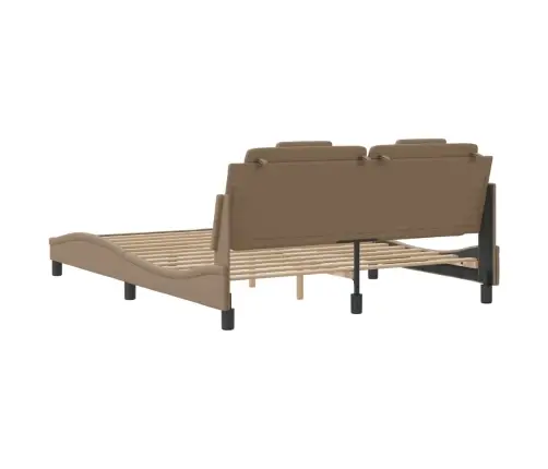 Gultas Rāmis Ar Galvgali, Kapučīno, 160X200 Cm, Mākslīgā Āda Vidaxl