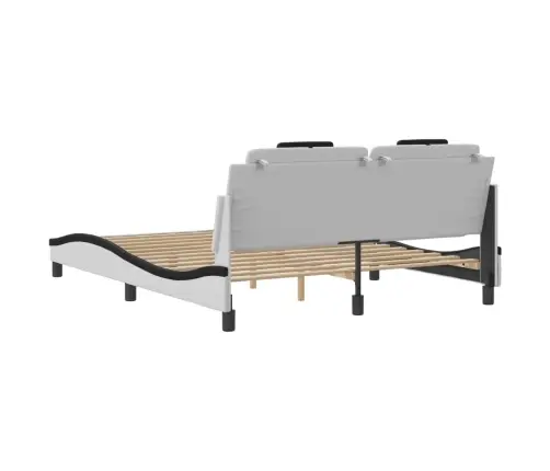 Voodiraam Viana Ilma Madratsita, Valge Ja Must, 160 X 200 cm Kunstnahk