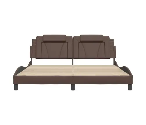 Lovos Rėmas, Viana, Be Čiužinio, Rudos, 180X200cm Dirbtinė Oda