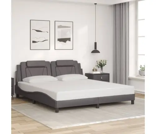 Lovos Rėmas, Viana, Be Čiužinio, Pilkos, 180X200cm Dirbtinė Oda
