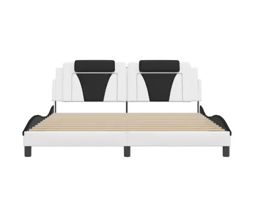 Lovos Rėmas, Viana, Be Čiužinio, Baltas/Juodas, 180X200cm Dirbtinė Oda