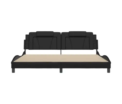 Lovos Rėmas, Viana, Be Čiužinio, Juodos, 200X200 cm Dirbtinė Oda