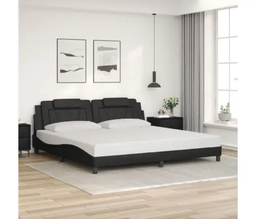 Lovos Rėmas, Viana, Be Čiužinio, Juodos, 200X200 cm Dirbtinė Oda