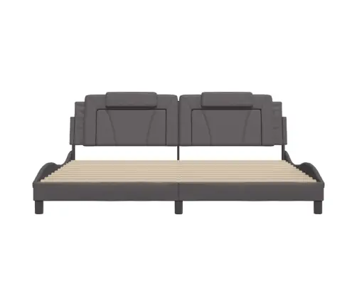 Lovos Rėmas, Viana, Be Čiužinio, Pilkos, 200X200 cm Dirbtinė Oda