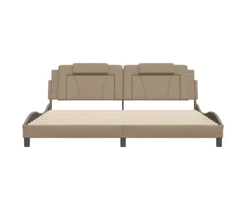 Lovos Rėmas, Viana, Be Čiužinio, Kapučino, 200X200 cm Dirbtinė Oda