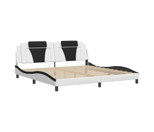 Voodiraam Viana Ilma Madratsita, Valge Ja Must, 200X200 cm Kunstnahk