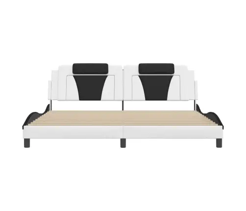 Voodiraam Viana Ilma Madratsita, Valge Ja Must, 200X200 cm Kunstnahk