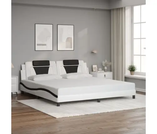 Voodiraam Viana Ilma Madratsita, Valge Ja Must, 200X200 cm Kunstnahk