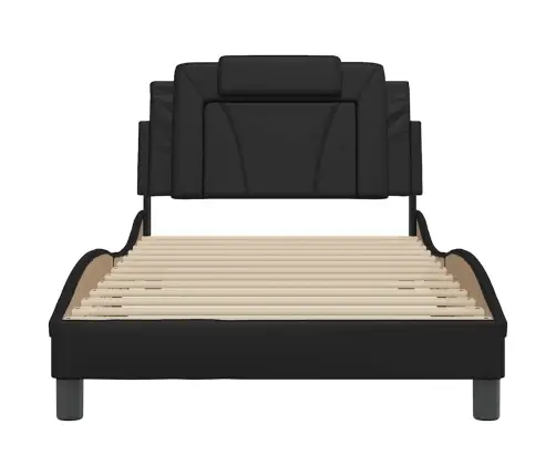 Lovos Rėmas, Viana, Be Čiužinio, Juodos Spalvos, 100X203Cm Dirbtinė Oda
