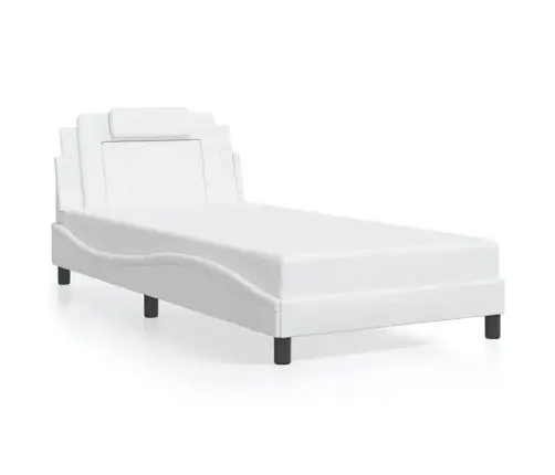 Lovos Rėmas, Viana, Be Čiužinio, Baltos Spalvos, 100X203Cm Dirbtinė Oda