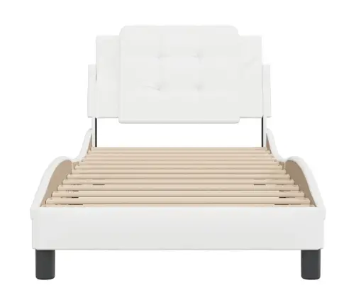 Gultas Rāmis Ar Galvgali, Balts, 80X200 Cm, Mākslīgā Āda Vidaxl