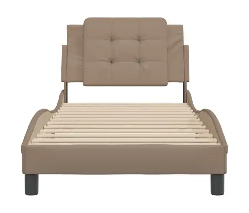 Voodiraam Ilma Madratsita Zadar, Cappuccino, 80X200 cm Kunstnahk