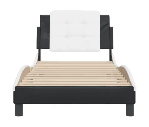 Voodiraam Ilma Madratsita Zadar, Must Ja Valge, 90 X 200 cm Kunstnahk