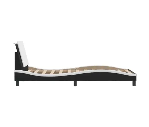 Voodiraam Ilma Madratsita Zadar, Must Ja Valge, 90 X 200 cm Kunstnahk