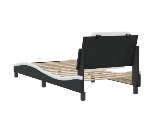 Voodiraam Ilma Madratsita Zadar, Must Ja Valge, 90 X 200 cm Kunstnahk