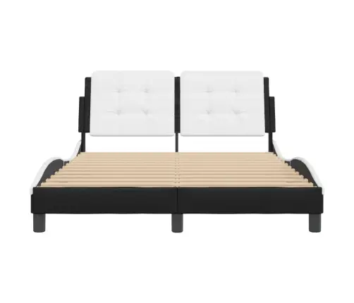 Voodiraam Ilma Madratsita Zadar, Must Ja Valge, 120 X 200 cm Kunstnahk