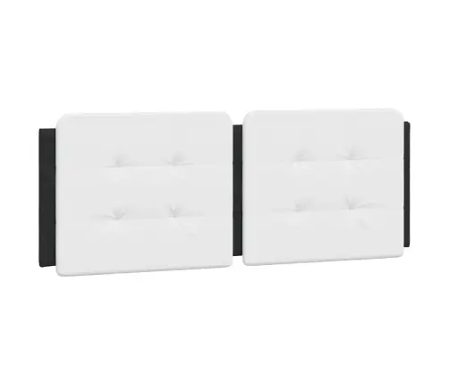 Gultas Rāmis Ar Galvgali, Melns, Balts, 140X190Cm, Mākslīgā Āda Vidaxl