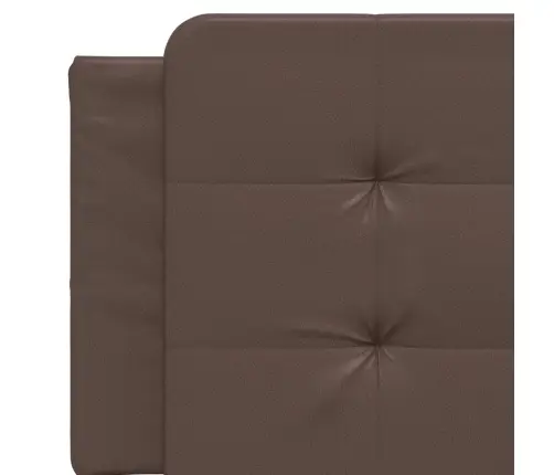 Gultas Rāmis Ar Galvgali, Brūns, 160X200 Cm, Mākslīgā Āda Vidaxl