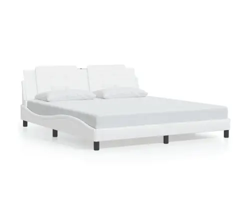 Voodiraam Ilma Madratsita Zadar, Valge, 180X200 cm Kunstnahk