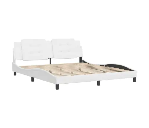 Voodiraam Ilma Madratsita Zadar, Valge, 180X200 cm Kunstnahk