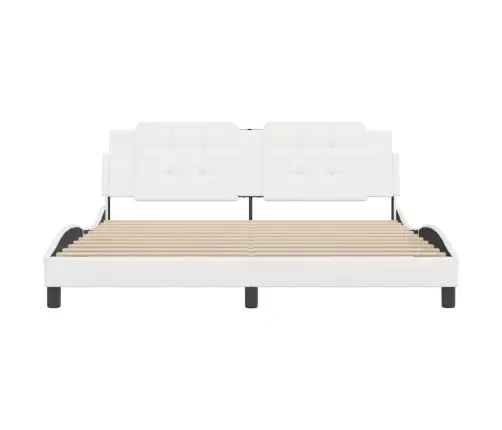 Voodiraam Ilma Madratsita Zadar, Valge, 180X200 cm Kunstnahk