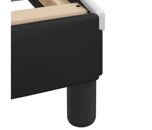 Gultas Rāmis Ar Galvgali, Melns, Balts, 180X200Cm, Mākslīgā Āda Vidaxl