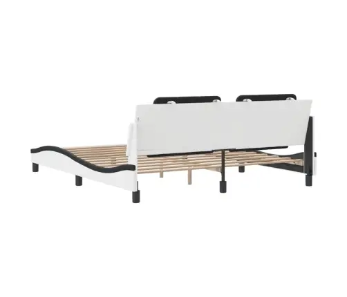 Voodiraam Ilma Madratsita Zadar, Valge Ja Must, 180X200 cm Kunstnahk