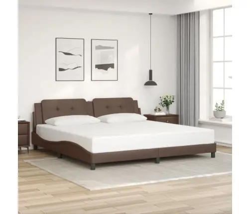 Lovos Rėmas Be Čiužinio, Zadar, Rudos, 200X200 cm Dirbtinė Oda