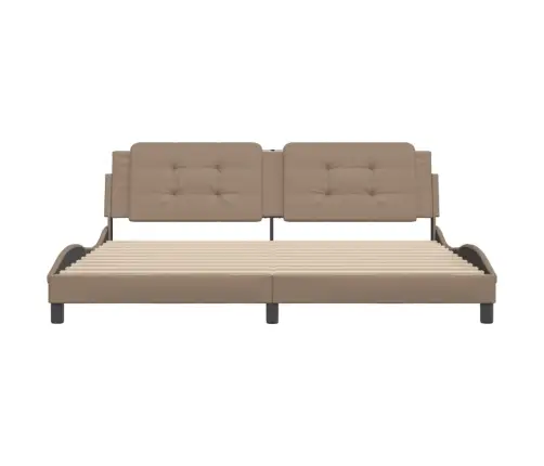 Gultas Rāmis Ar Galvgali, Kapučīno, 200X200 Cm, Mākslīgā Āda Vidaxl