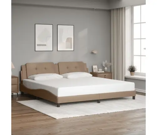 Gultas Rāmis Ar Galvgali, Kapučīno, 200X200 Cm, Mākslīgā Āda Vidaxl