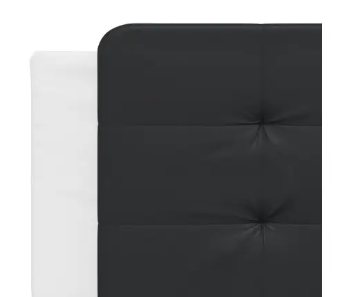 Gultas Rāmis Ar Galvgali, Balts, Melns, 200X200Cm, Mākslīgā Āda Vidaxl