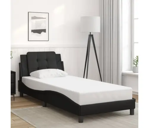 Gultas Rāmis Bez Matrača, Zadar, Melns, 100X203 Cm, Mākslīgā Āda Vidaxl