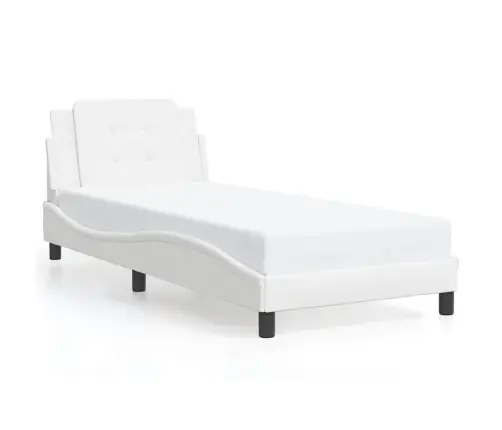 Gultas Rāmis Bez Matrača, Zadar, Balts, 100X203 Cm, Mākslīgā Āda Vidaxl