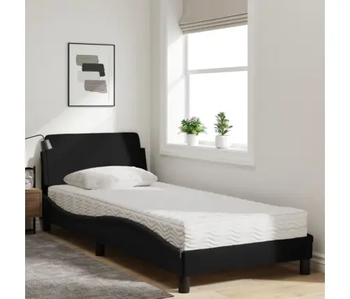 Gultas Rāmis Ar Matraci, Melns, 80X200 Cm, Audums Vidaxl