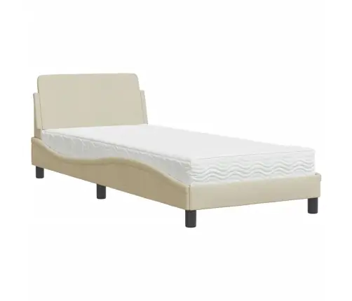 Lova Su Čiužiniu, Dover, Kreminės Spalvos, 90X190cm Audinys