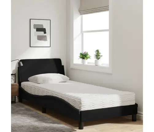 Lova Su Čiužiniu, Dover, Juodos Spalvos, 90X200cm Audinys