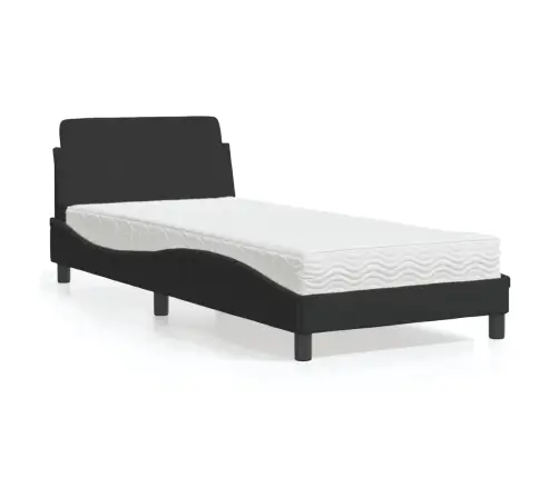 Gulta Ar Matraci, Melna Samts, 90X200 Cm Vidaxl