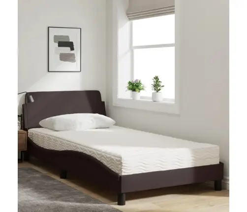 Lova Su Čiužiniu, Dover, Tamsiai Rudos Spalvos, 100X200cm Audinys