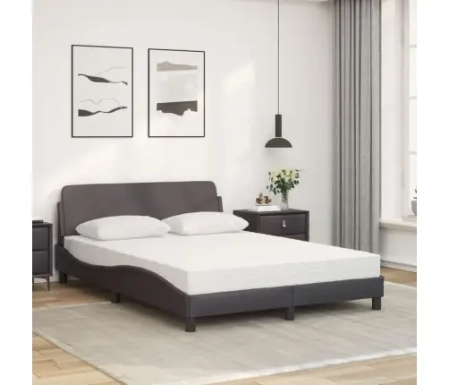 Gulta Ar Matraci, Dover, Pelēka, 120X200 Cm, Mākslīgā Āda Vidaxl