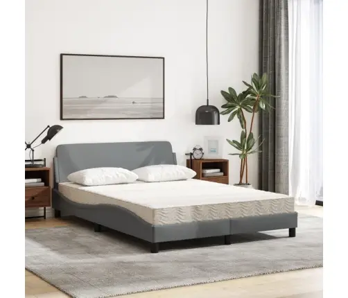 Gulta Ar Matraci, Gaiši Pelēka Audums, 140X190 Cm Vidaxl