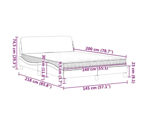 Lova Su Čiužiniu, Dover, Tamsiai Rudos Spalvos, 140X200cm Audinys