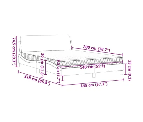 Gulta Ar Matraci, Pelēkbrūns, 140X200 Cm, Audums Vidaxl Gulta Ar Matraci, Pelēkbrūns, 140X200 Cm, Audums Vidaxl