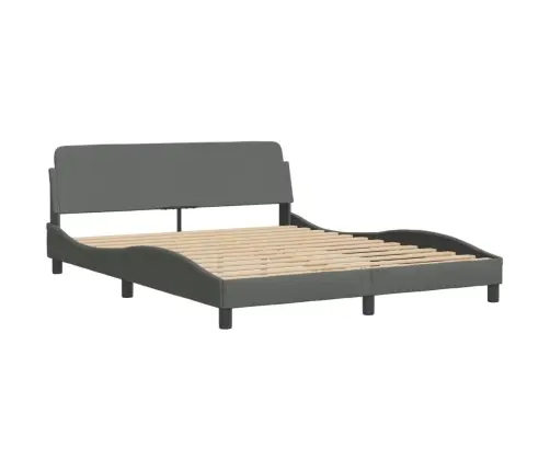 Gulta Ar Matraci, Tumši Pelēks, 160X200 Cm, Audums Vidaxl