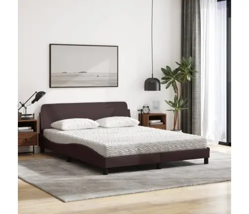 Lova Su Čiužiniu, Dover, Tamsiai Rudos Spalvos, 160X200cm Audinys