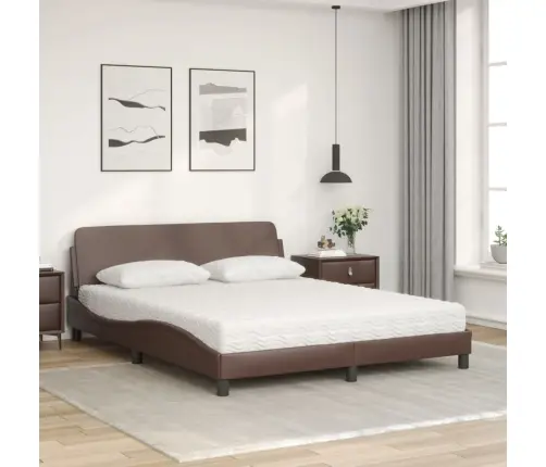 Lova Su Čiužiniu, Dover, Rudos Spalvos, 160X200cm Dirbtinė Oda